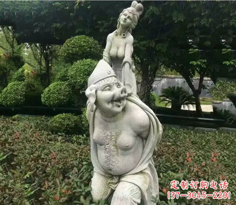 成都纪念猪八戒,收藏高端石雕猪八戒塑像