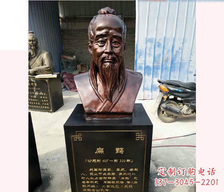 成都古代名医扁鹊胸像铜雕