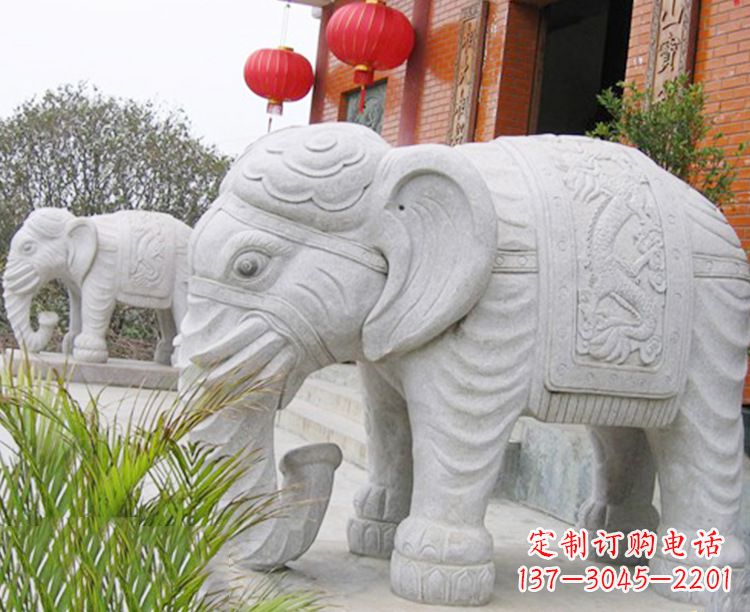 成都传统古典石雕大象