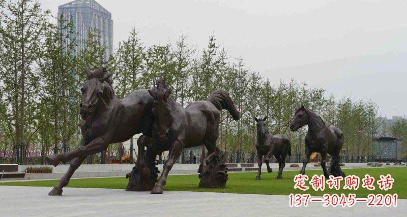成都广场奔马动物铜雕