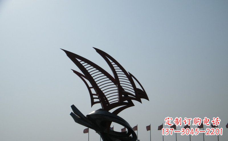 成都不锈钢手工帆船雕塑