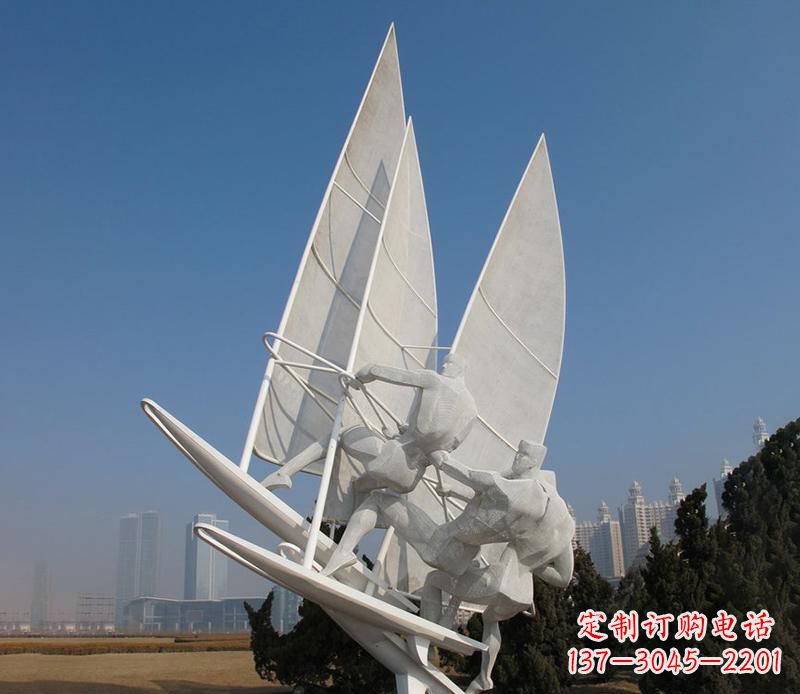 成都广场不锈钢帆船比赛运动雕塑