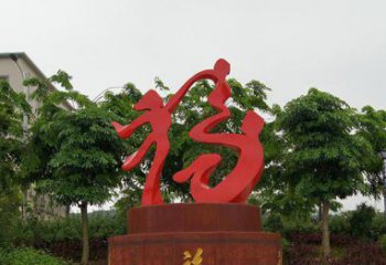 成都精致大气的不锈钢抽象福字雕塑