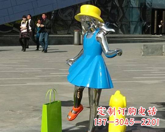 成都中领雕塑:极致的不锈钢小女孩雕塑