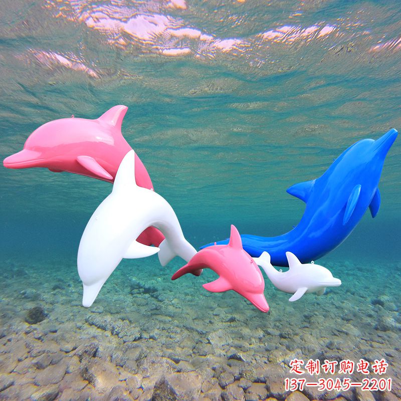 成都海豚玻璃钢彩绘雕塑–彰显唯美与深情
