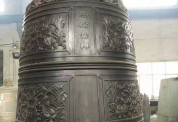 成都国泰民安铜钟寺庙铜雕-传统工艺精美的铜钟雕塑