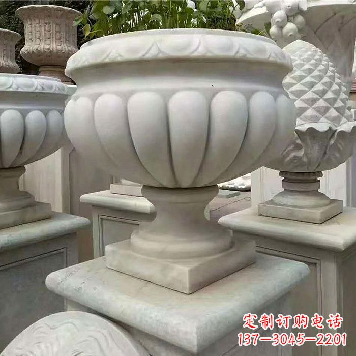 成都汉白玉城市园林花盆石雕