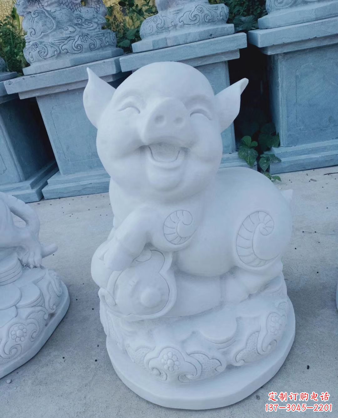 成都汉白玉公园动物十二生肖石雕