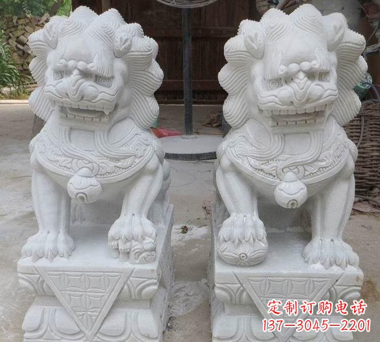 成都汉白玉精美狮子雕塑