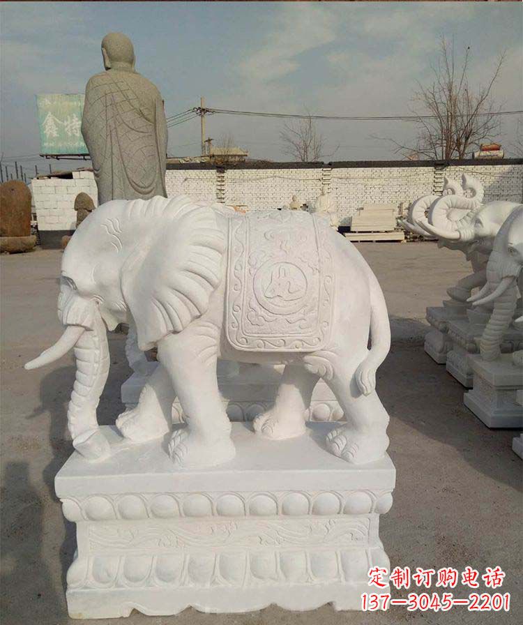 成都汉白玉大象雕塑是一款新颖、具有吉祥寓意的…