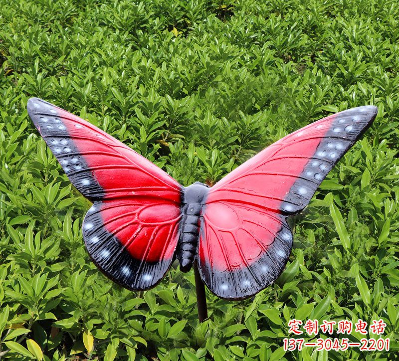 成都红色玻璃钢蝴蝶雕塑