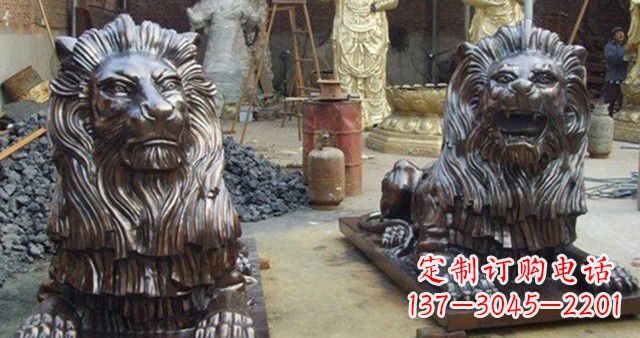成都汇丰铜狮子雕塑,令人叹为观止
