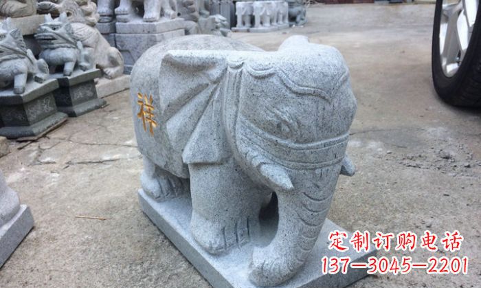 成都中领雕塑-大象门口石雕