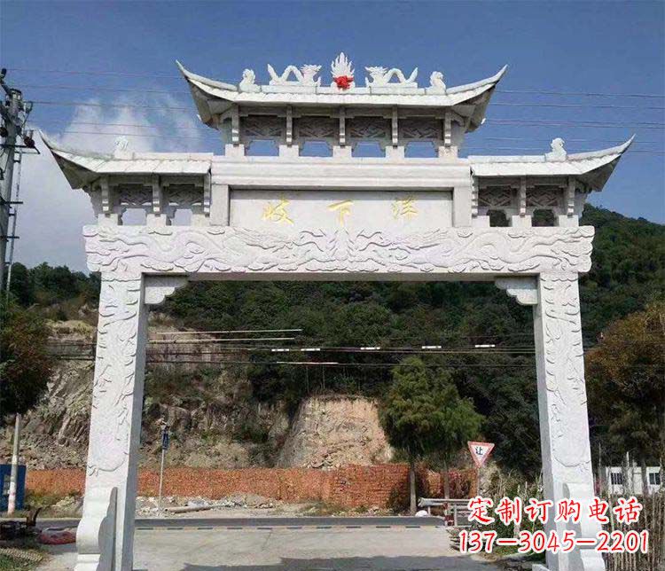 成都景区单门牌坊石雕