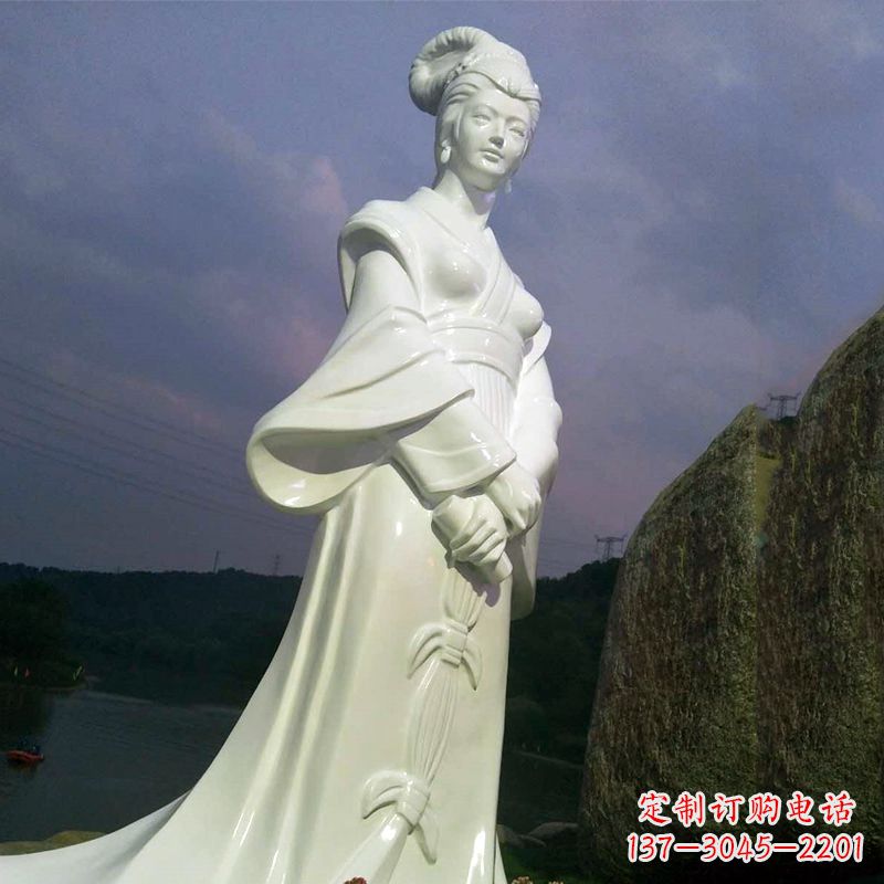 成都景区历史名人古代著名美女西施汉白玉石雕像