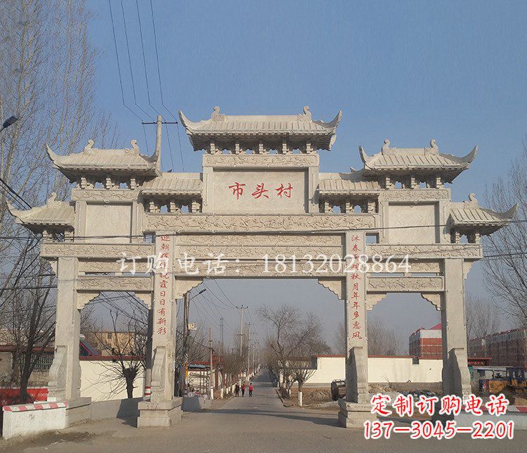 成都景区三门七楼石雕牌坊——精美绝伦的牌坊雕塑