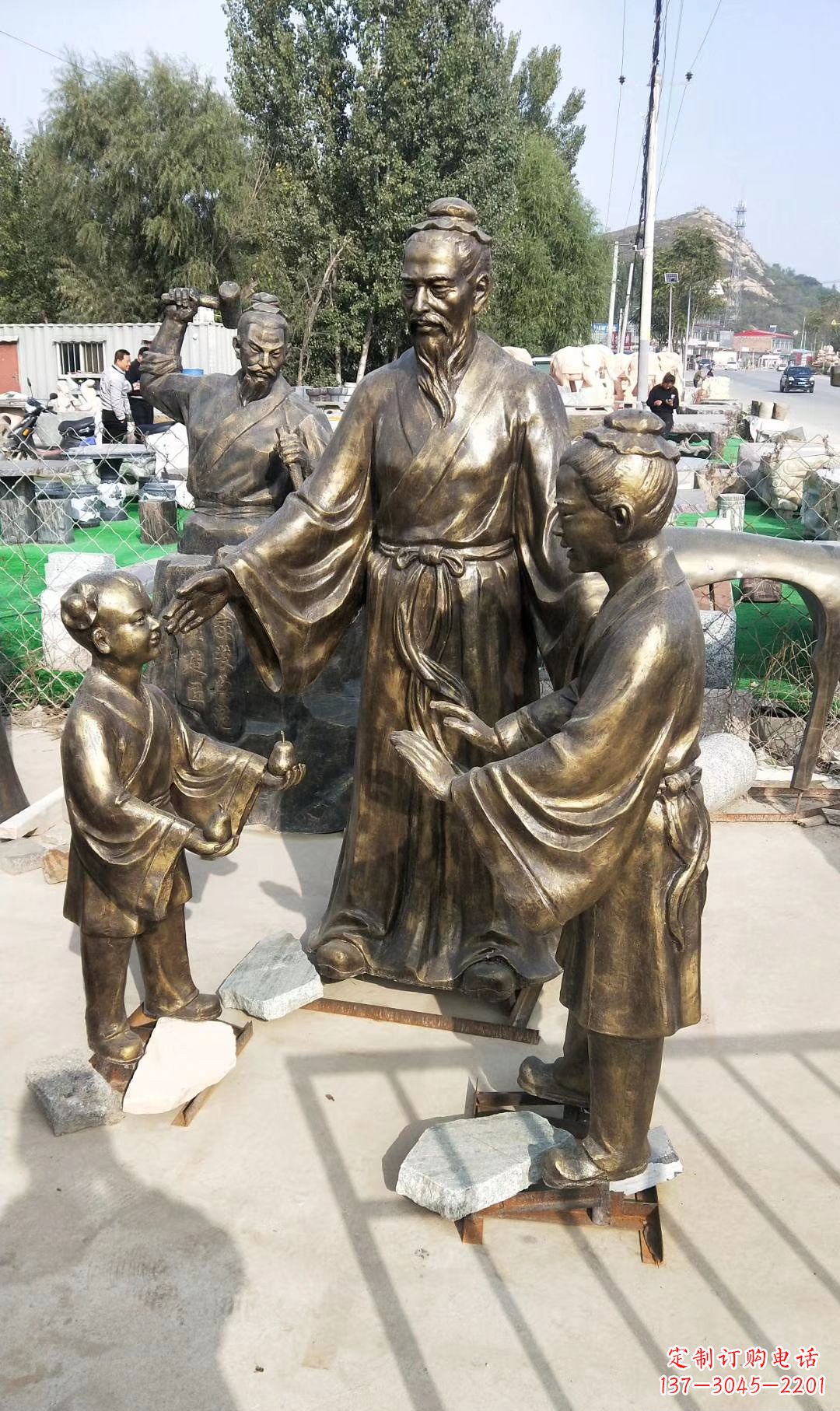成都孔融让梨人物雕塑,传承名家之美