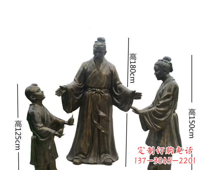 成都经典传承,孔融让梨人物铜雕