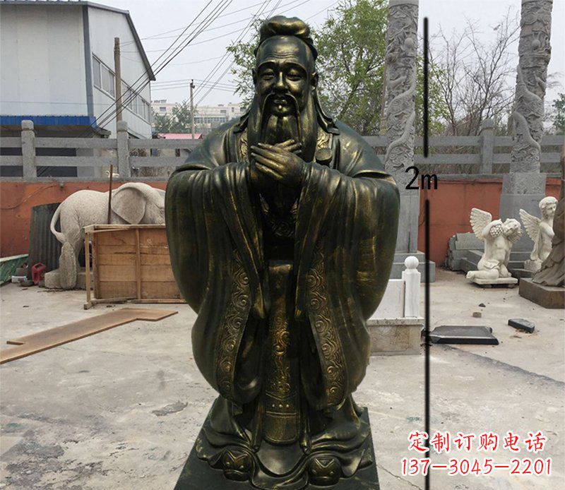成都孔子古代名人铜雕 (3)