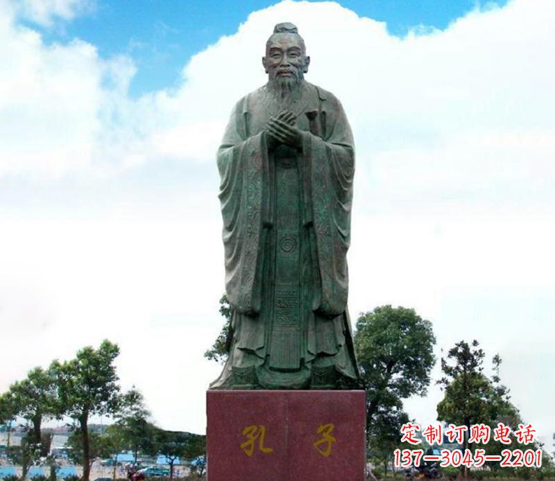 成都孔子广场文化名人铜雕
