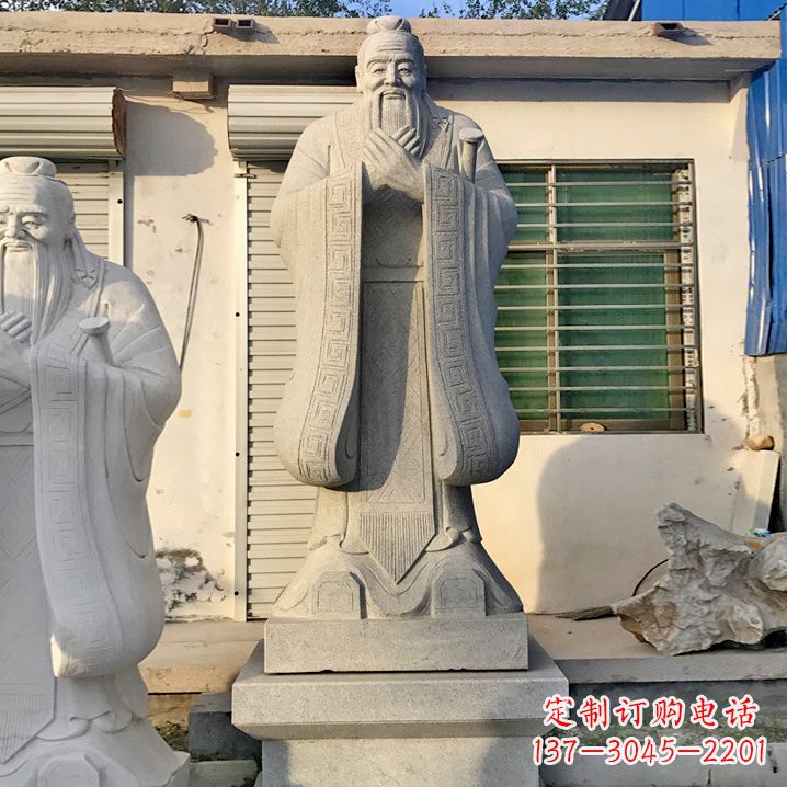 成都用砂岩浮雕铸造大师级精美孔子雕塑