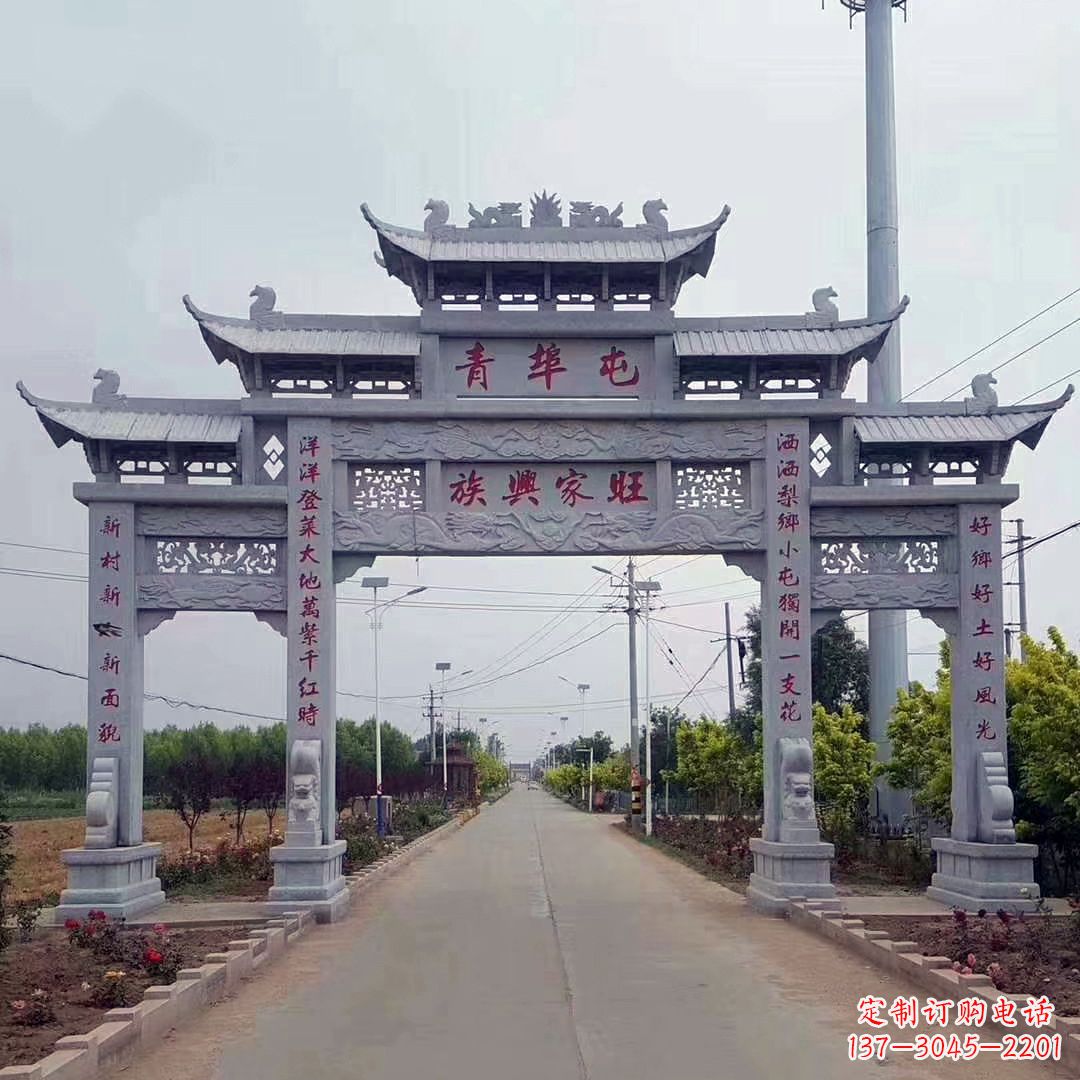 成都精致牌坊雕塑,精美式微精致