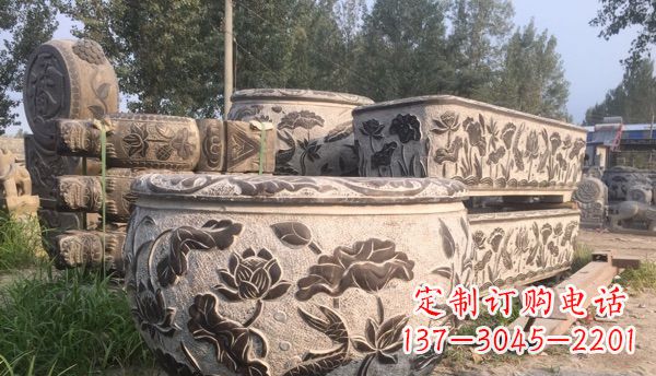 成都出类拔萃的丝绸石浮雕仿古圆水缸