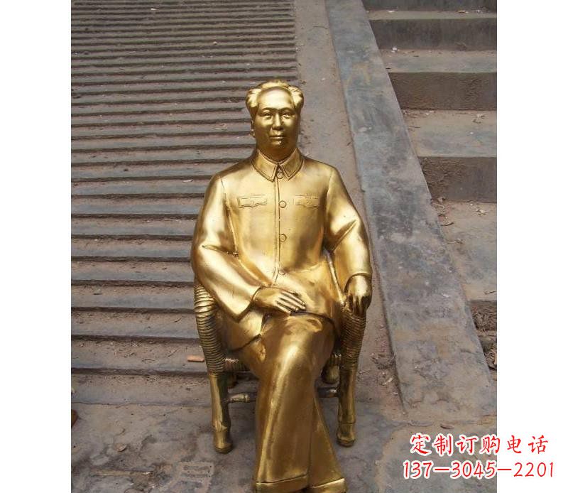 成都毛泽东伟人铜雕纪念像