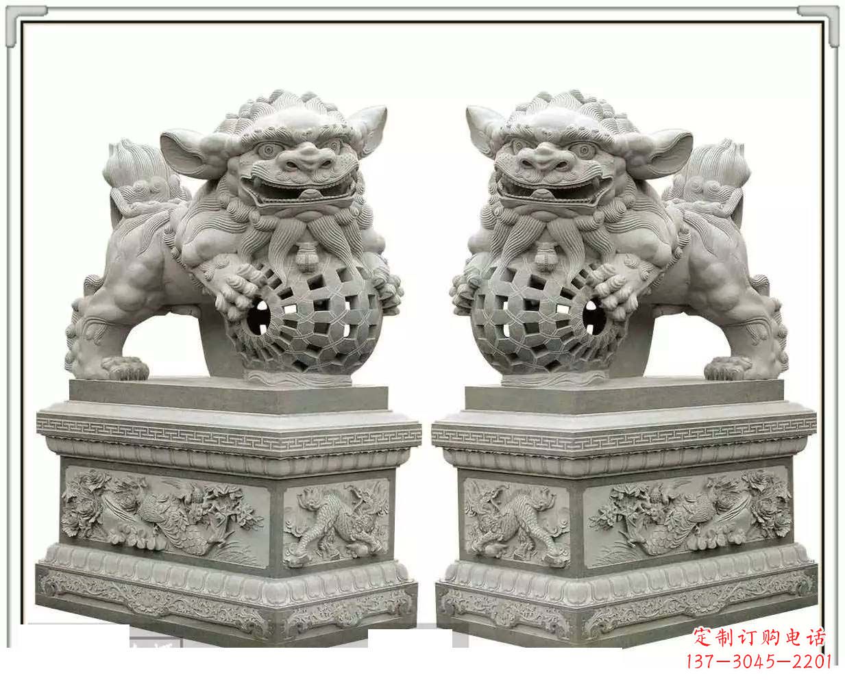 成都精美网球狮石雕,匠心雕刻绝美网球图案