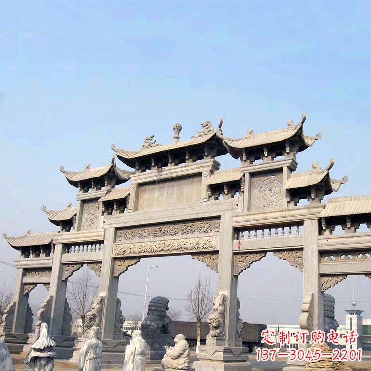 成都精美牌坊石雕造型精致大气