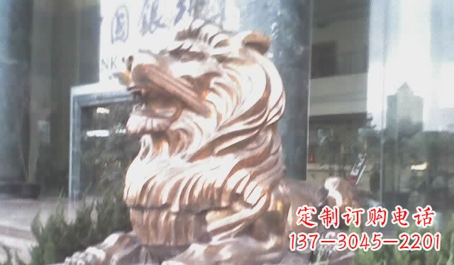 成都中领雕塑：精致狮子铜雕