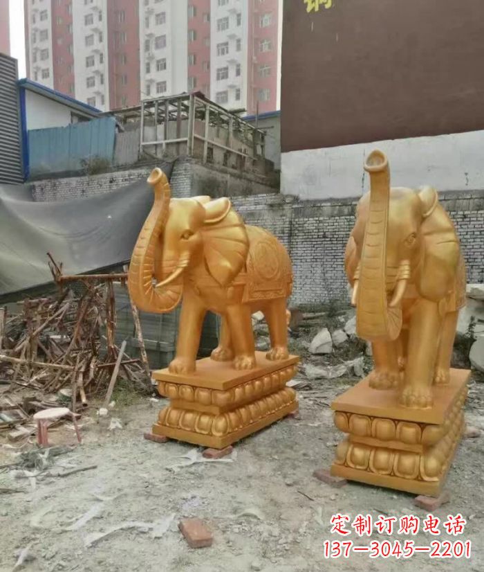 成都大象雕塑,传递招财福利