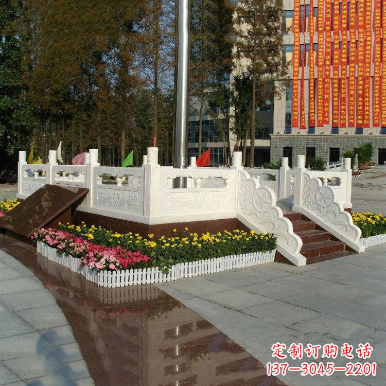 成都高端定制玉石汉白玉石雕广场升旗台