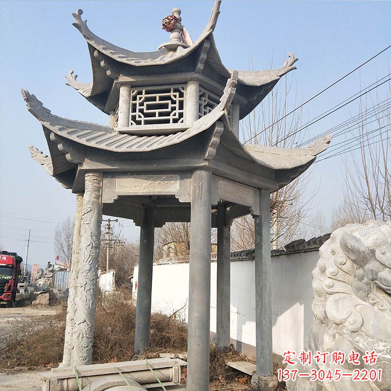 成都青石六角石凉亭