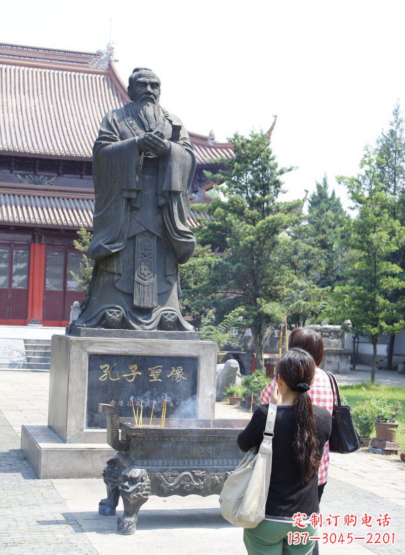 成都中领雕塑推出精致青铜孔子雕塑,考究工艺,…