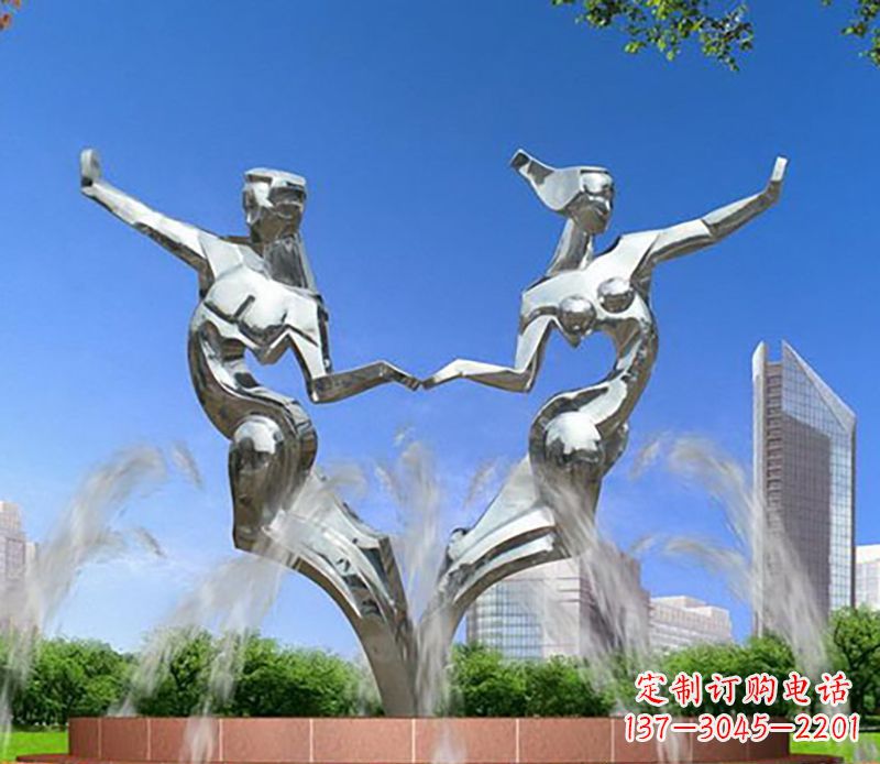 成都情侣跳舞不锈钢抽象人物