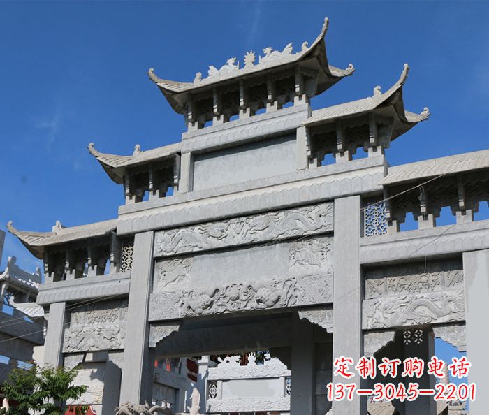 成都三门道路牌坊石雕 (2)