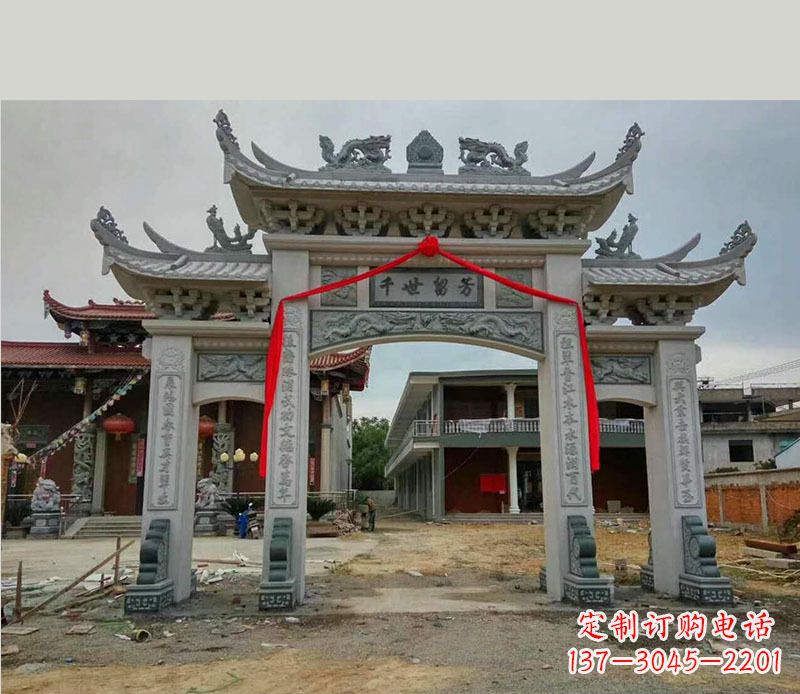 成都以传统工艺为源的独特牌坊石雕