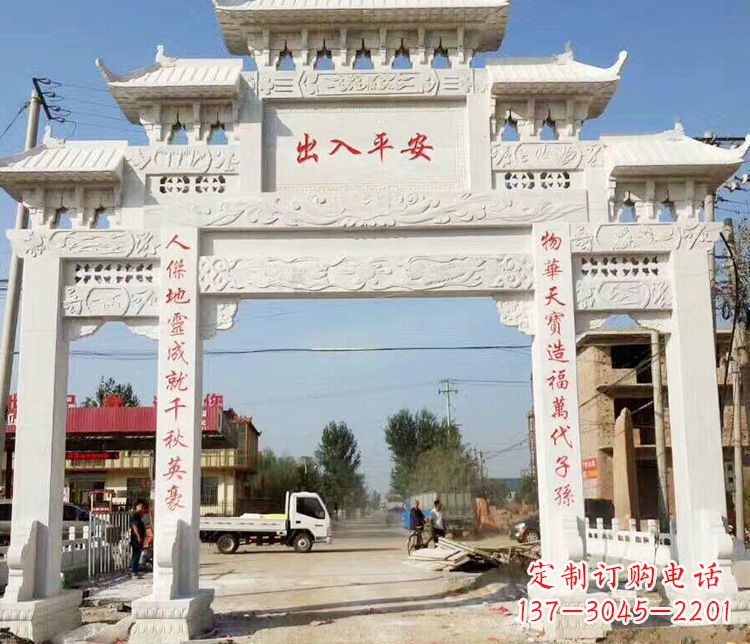 成都三门石牌坊石雕艺术