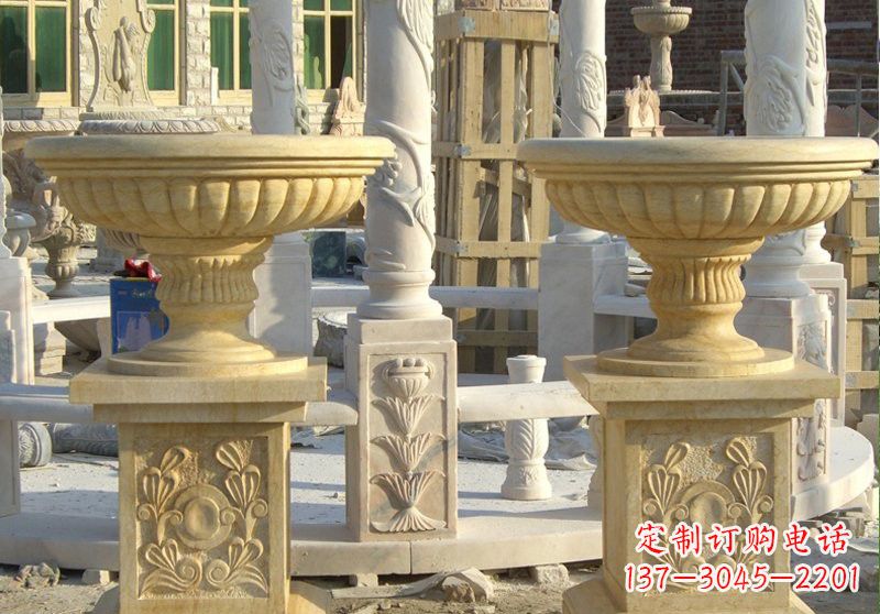 成都砂岩别墅花盆雕塑