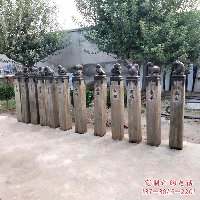 成都「十二生肖拴马桩」雕塑——让您的屋前更加精致