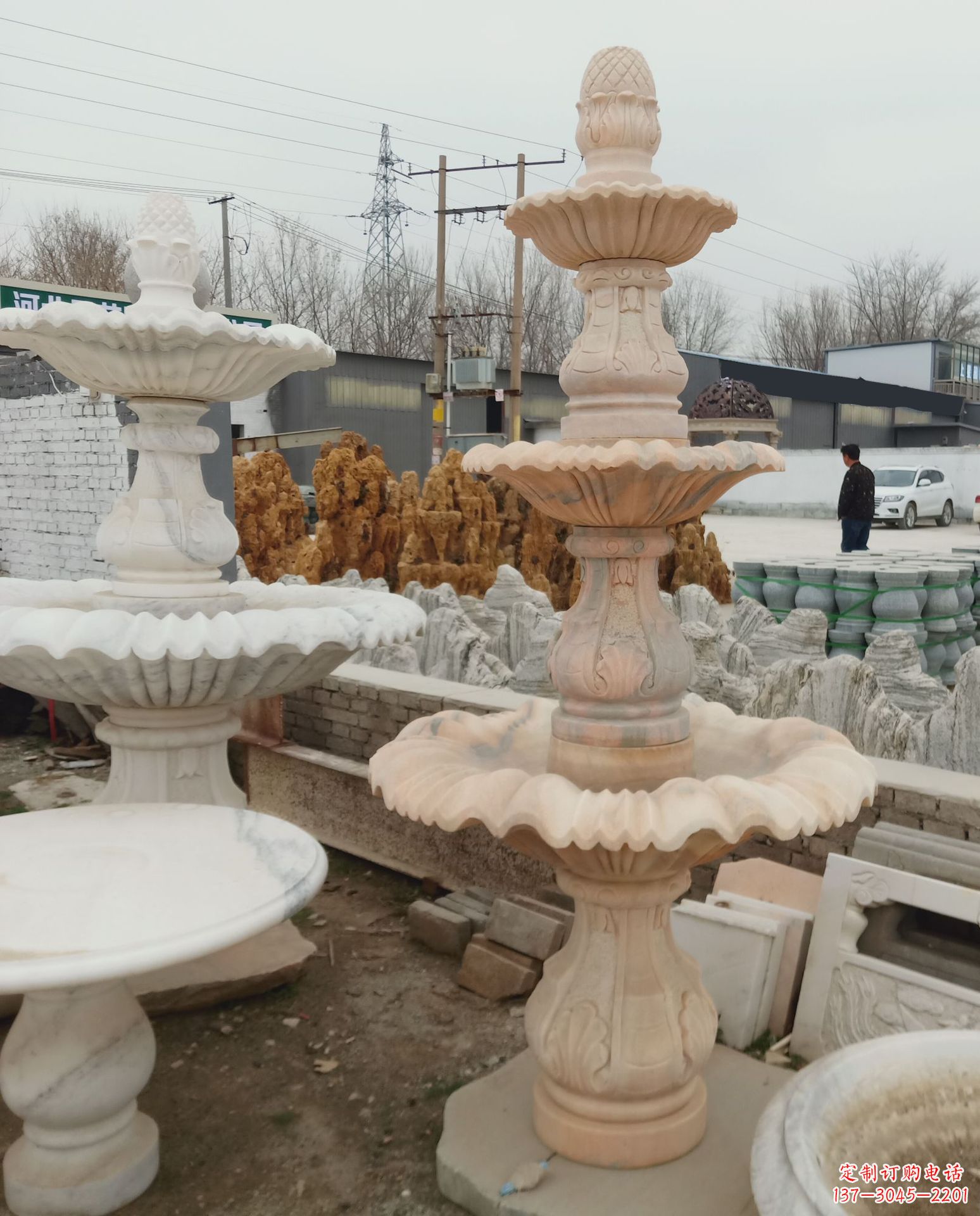 成都精美石雕喷泉风水球,为家居增添灵气