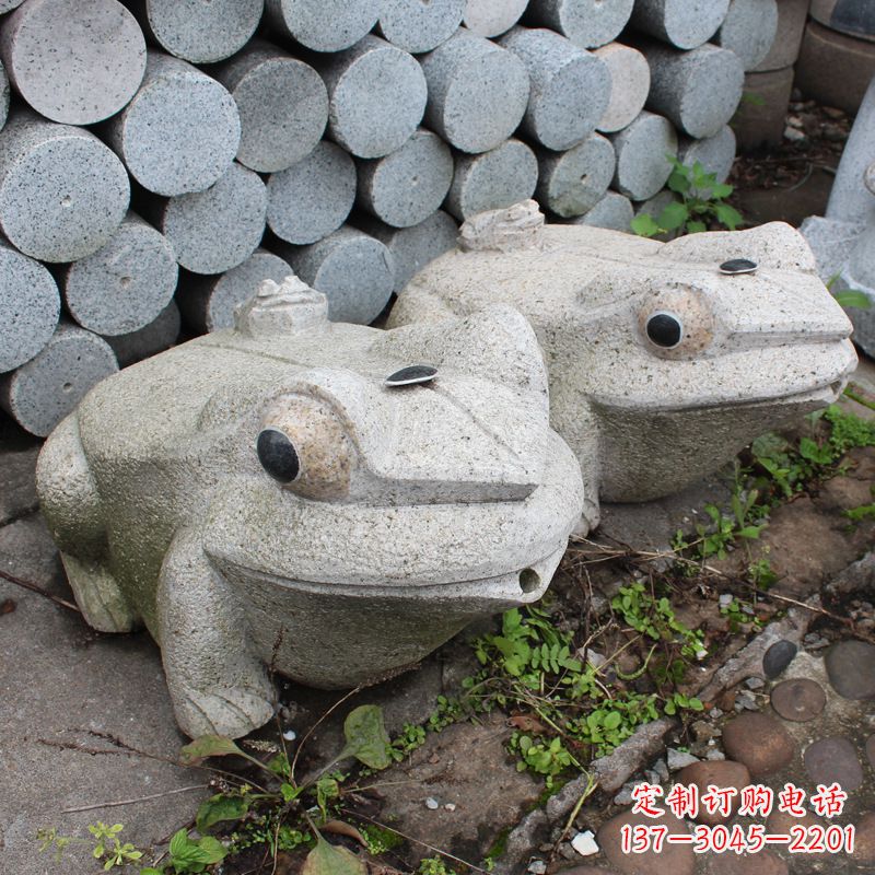 成都石雕青蛙喷水雕塑
