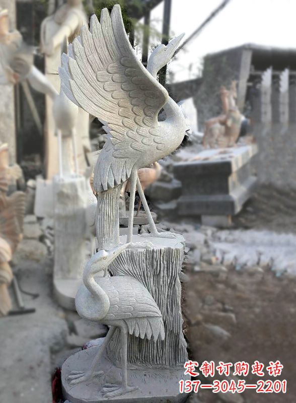成都石雕仙鹤景观摆件