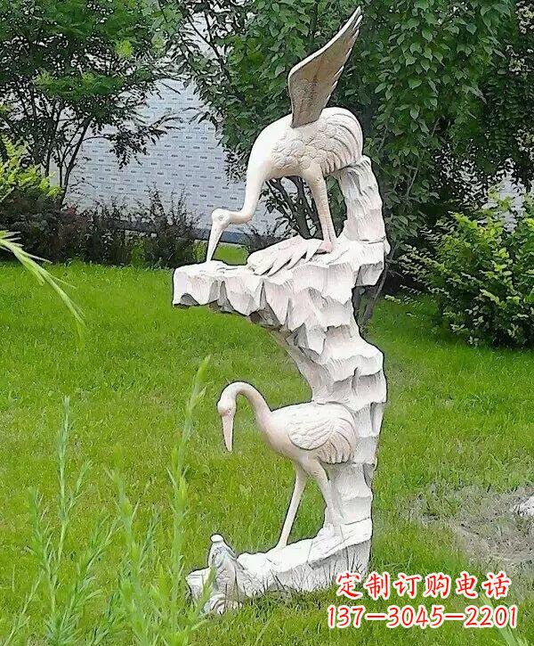 成都石雕仙鹤鲤鱼