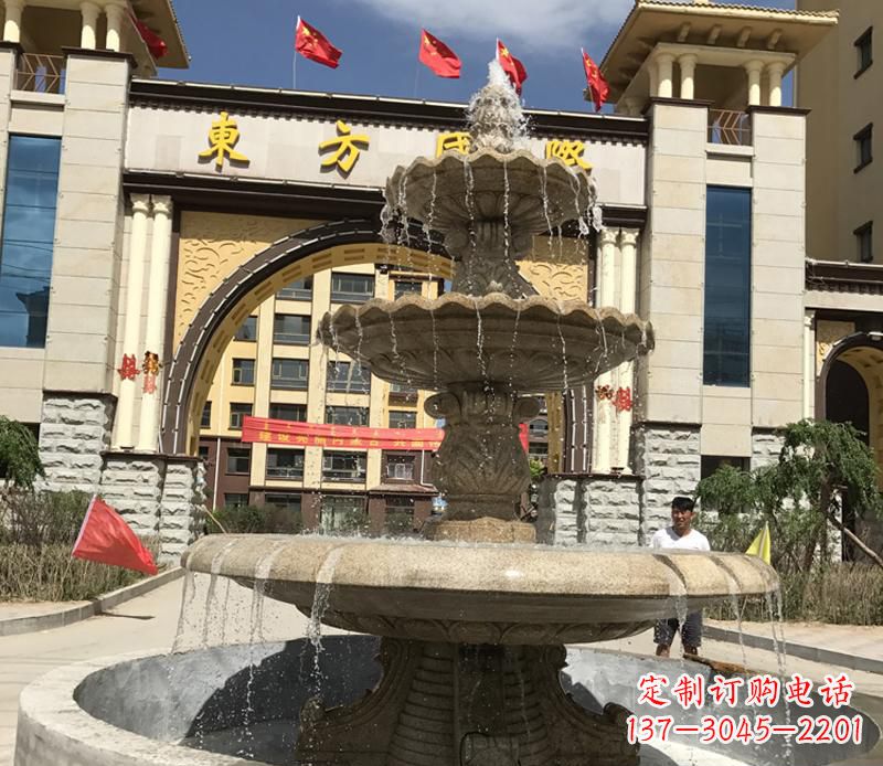 成都石雕小区大型喷泉雕塑