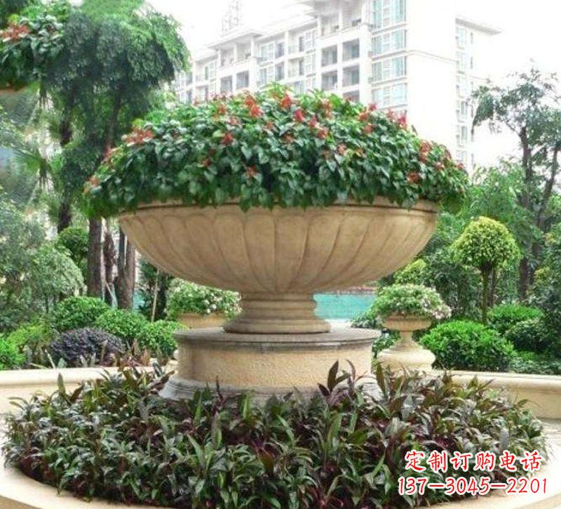 成都石雕小区花盆
