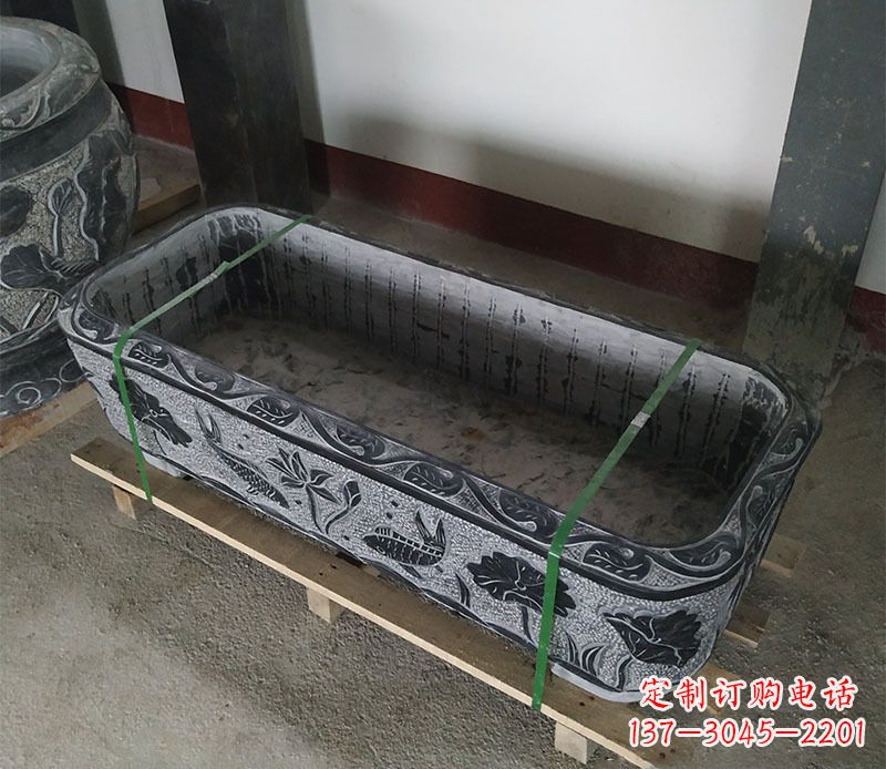 成都石浮雕鱼缸仿古鱼缸石雕