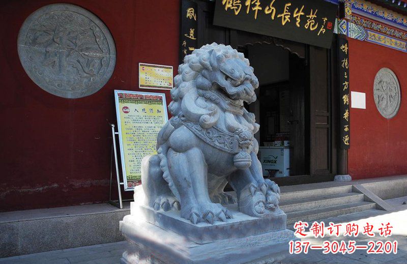 成都石狮子寺庙门口石雕