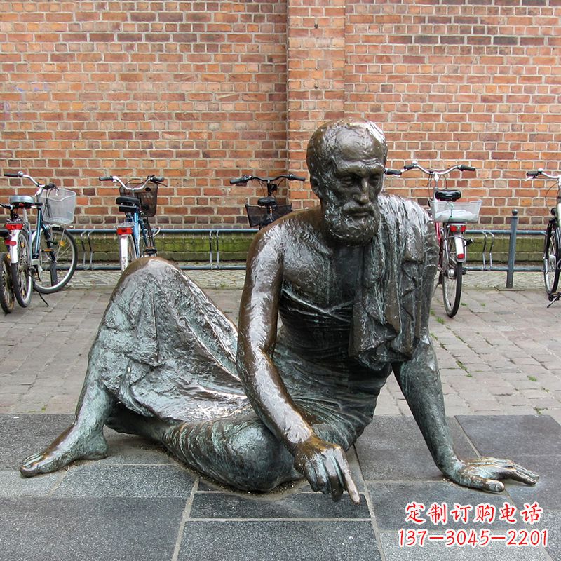 成都世界名人古希腊著名物理学家阿基米德铜雕塑像广场人物雕塑